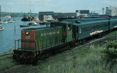 Belfast & Moosehead Lake Railroad Train #50 Excursion Postcard Maine