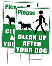 2-Pack After Your Dog Signs, 12.6" x 9.5" with Metal Stake, No 2 Pack Clean Up
