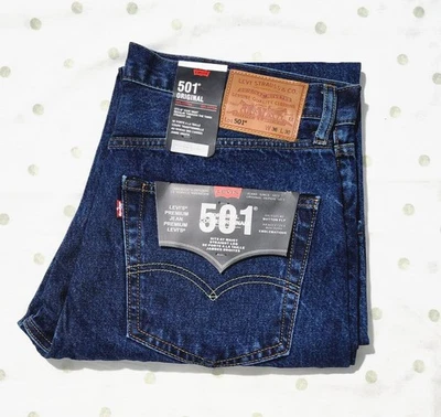 LEVIS 501 MID BLUE ORIGINAL REGULAR FIT MENS JEANS WITH TAGS