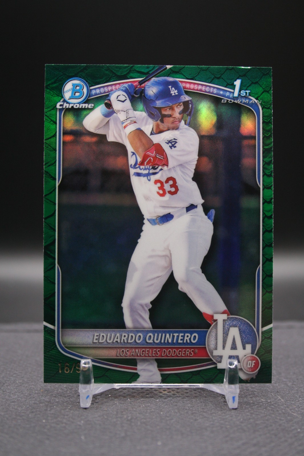2025 Bowman Chrome | Eduardo Quintero | 1st Bowman Green Grass /99 | Dodgers