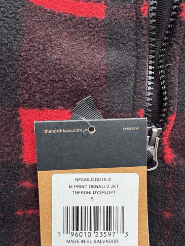 The North Face Men's Printed Denali 2 Jacket Red / Black Plaid NWT - Picture 4 of 7