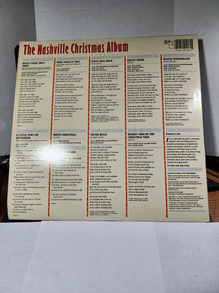 Various - The Nashville Christmas Album (1986, 12” Vinyl LP, E 40418) VG+ R61 Foto 2 de 2