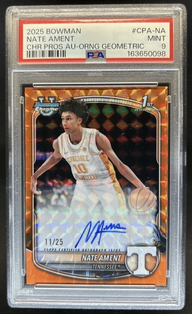 Nate Ament 2025 Bowman Bowman Chrome Chrome Prospect Autographs Orange