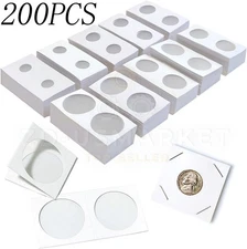 2x2" Cardboard Coins Holders, Mylar Flip 200PCS Supplies Holder Collection 4Size