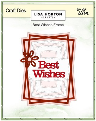 Lisa Horton Crafts Dies-Best Wishes Frame - 5A002N6G-1GPP7
