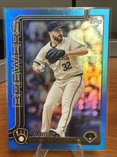2025 Topps Series 2 - Aaron Civale /150 Blue Sand Glitter #648 Brewers