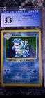 (STAGE ERROR CARD) Blastoise Pokémon Base Set Unlimited Holo 2/102 CGC 5.5