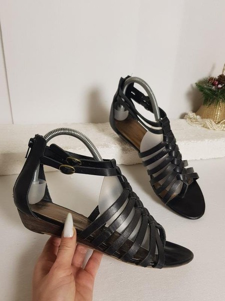 Women 3 Suisses Heels Black Leather 38