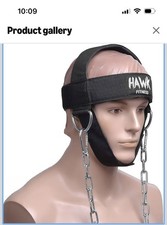 Harnais de cou Hawk Sports avec sangle de cou réglable et chaîne en acier 30" - Noir