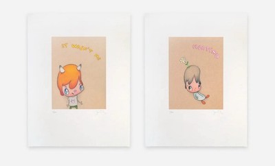 JAVIER CALLEJA DIPTYCH FLOATING IT WASNT ME SET FRAMED ART /250 HAND SIGNED NEW