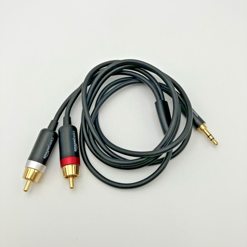 Basics 3.5mm Stereo Aux to 2 x RCA Audio Cable Adapters 4 Feet/1.2 m for Conn...
