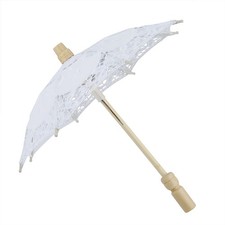  White Bridal Umbrella Lace Cotton Embroidery Handmade Parasol Umbrella