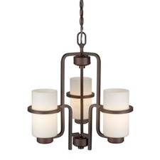 Forte Lighting 3-Light Chandelier, Antique Br...