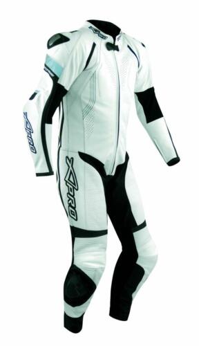 Motorcycle Motorbike Full Body one pc Perforated Leather Race Suit  White 52 - Foto 1 di 2