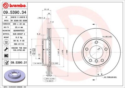 BREMBO BREMSSCHEIBEN Ø280MM + BREMSBELÄGE VORNE & HINTEN für BMW 3 ROEWE (SAIC) 