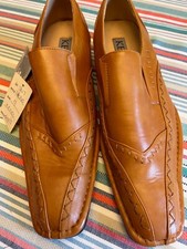 Kenol Shoes Mens Tan Brown RocknRoll Rockabilly Celtic Square Toe Dress