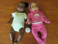 Lot of 2 RealityWorks-Reality Baby II Plus W/Clothing/Diaper 1 Male 1 Female