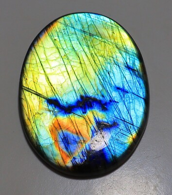 235 Ct 8X50X67 mm Natural Multi Fire Labradorite Oval Cabochon Gemstone QO-03