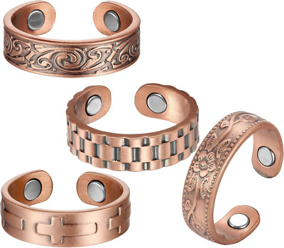 Anillo de cobre para hombres y mujeres, anillos magnéticos de cobre puro al 99,9