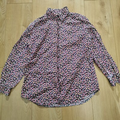 James Meade Limited Shirt Damen 12 UK Blumenmuster Langarm Knopfleiste