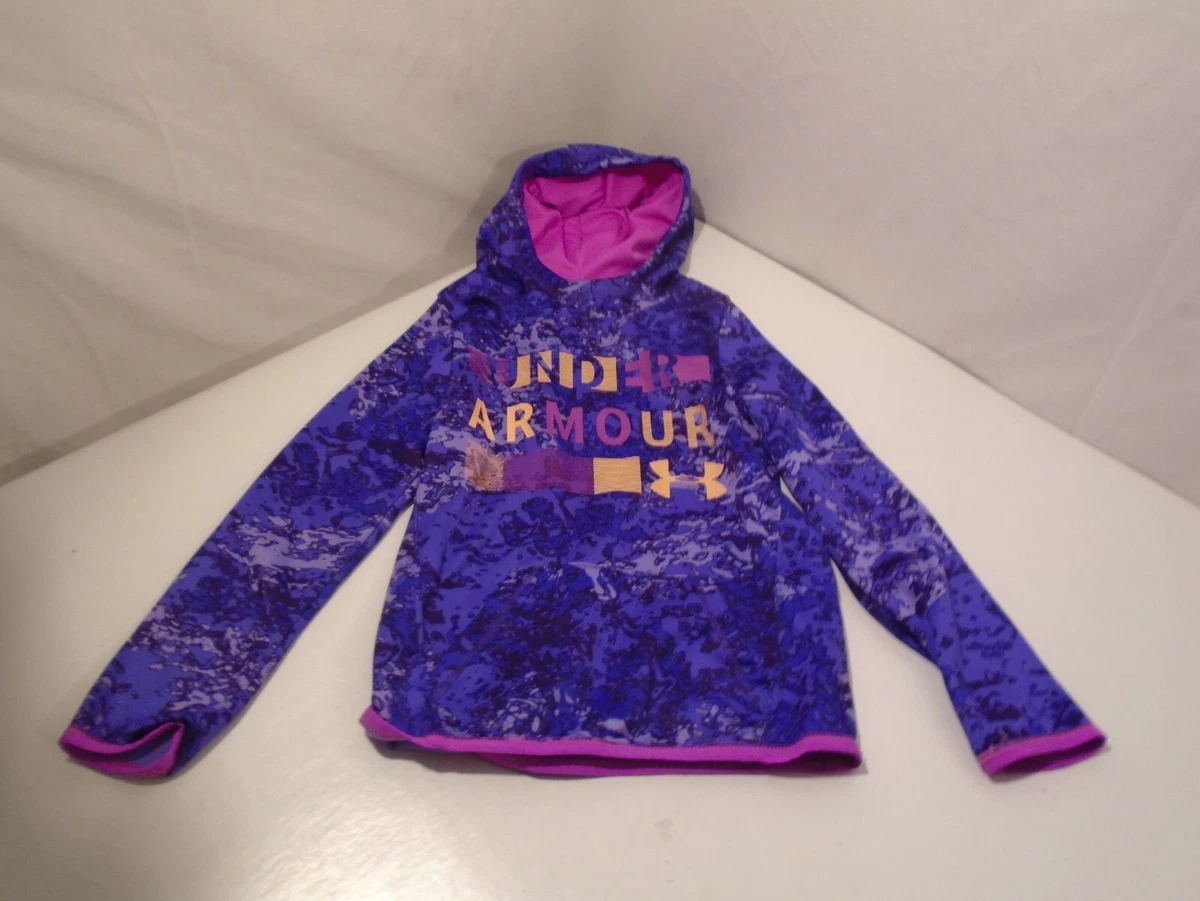 Under Armour purple Camo Hoodie Pullover Size Youth Small 7 JP CH Coldgear