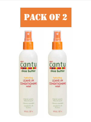 Cantu Sheabutter feuchtigkeitsspendender Leave-In-Pflegenebel 8oz 237ml (2er Pack)