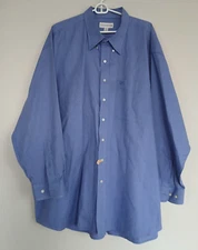 Cutter & Buck Mens Size 3XB Blue Check Long Sleeve Button Up Shirt
