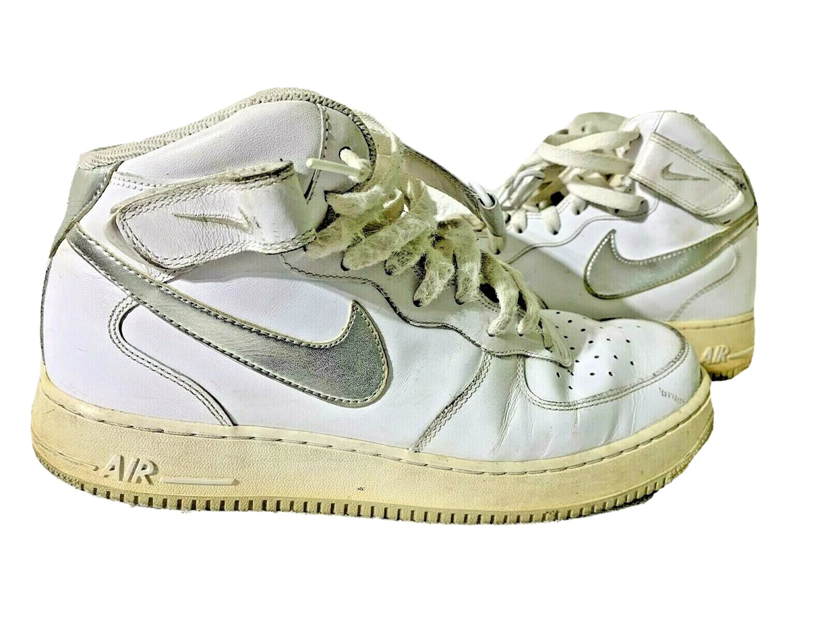 Nike Air Force One AF1 82 White Silver High Tops 2012 Mens 11.5