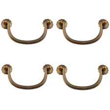 Txinmin 4 Pack Traditional Bail Cabinet Hardware Handle Pull Antique Brass Drawe