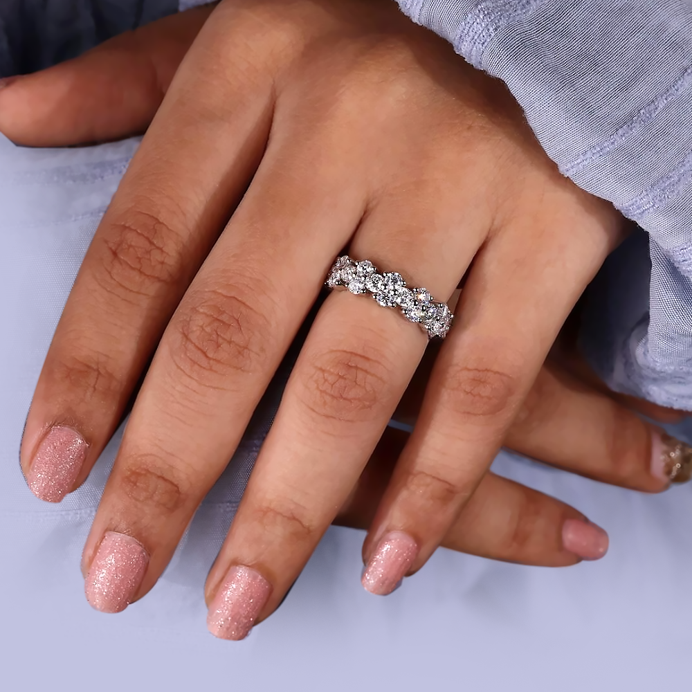 Ct Round Cut Lab Grown Diamond Engagement Ring 18K White Gold