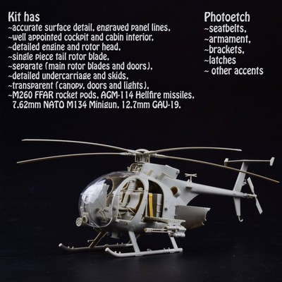 キティホーク AH-6J/MH-6J Little Bird フィギュア6体付 鳥 3d