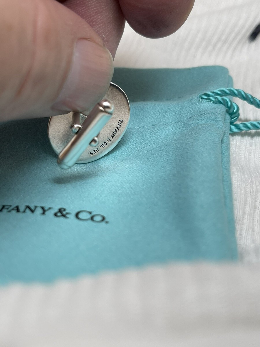 tiffany & co sterling silver 925 oval cufflinks Blue Enamel tiffany & co sterling silver 925 oval cufflinks Blue Enamel