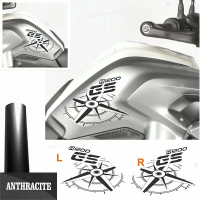 BLACK DOVES GRAPHICS Adesivi Antracite Rosa dei Venti compatibili con BMW R 1200 GS LC 13–16