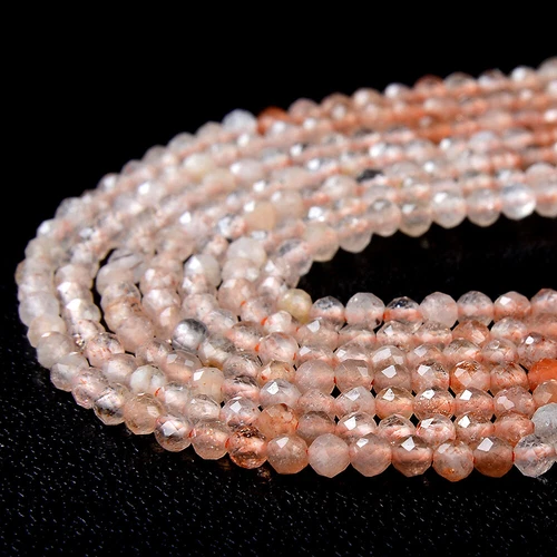 2MM Arusha Sunstone Gemstone AAA Micro Faceted Round 15 inch (80009338-P26) - Picture 1 of 3