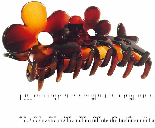 Abrazadera para el cabello con cáscara de tortuga mediana Parcelona flor francesa - Imagen 4 de 4
