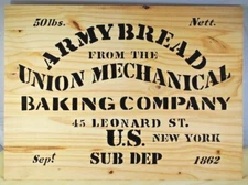 Union Mechanical Army Bread/Hard Tac Box w/Rope Handles - Wood Crate - Civil War