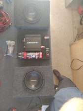 Rockford Fosgate/alpine/blaupunkt Amp Rack And Two 8" Blaupunkt Woofers & Boxes