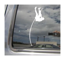 Pole Vaulter Pole Vault - Track & Field Sports Vinyl Decal Window Sticker 04324
