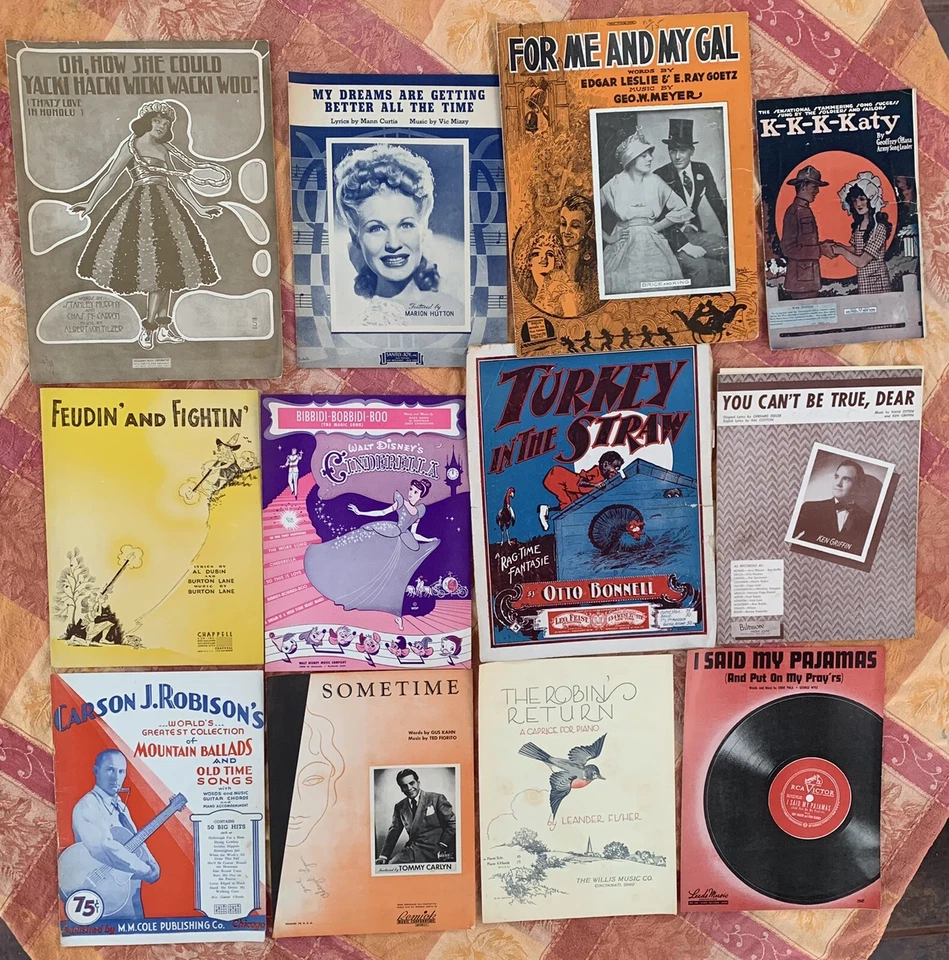 Lot Of 53 Vintage Antique Sheet Music Huge Assorted Mix Ragtime Country Berlin  - Image 4 of 4