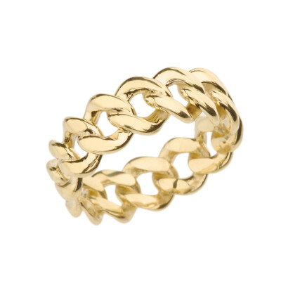 Gold 7mm Open Miami Link Eternity Band Ring (Available in Yellow/Rose/White)