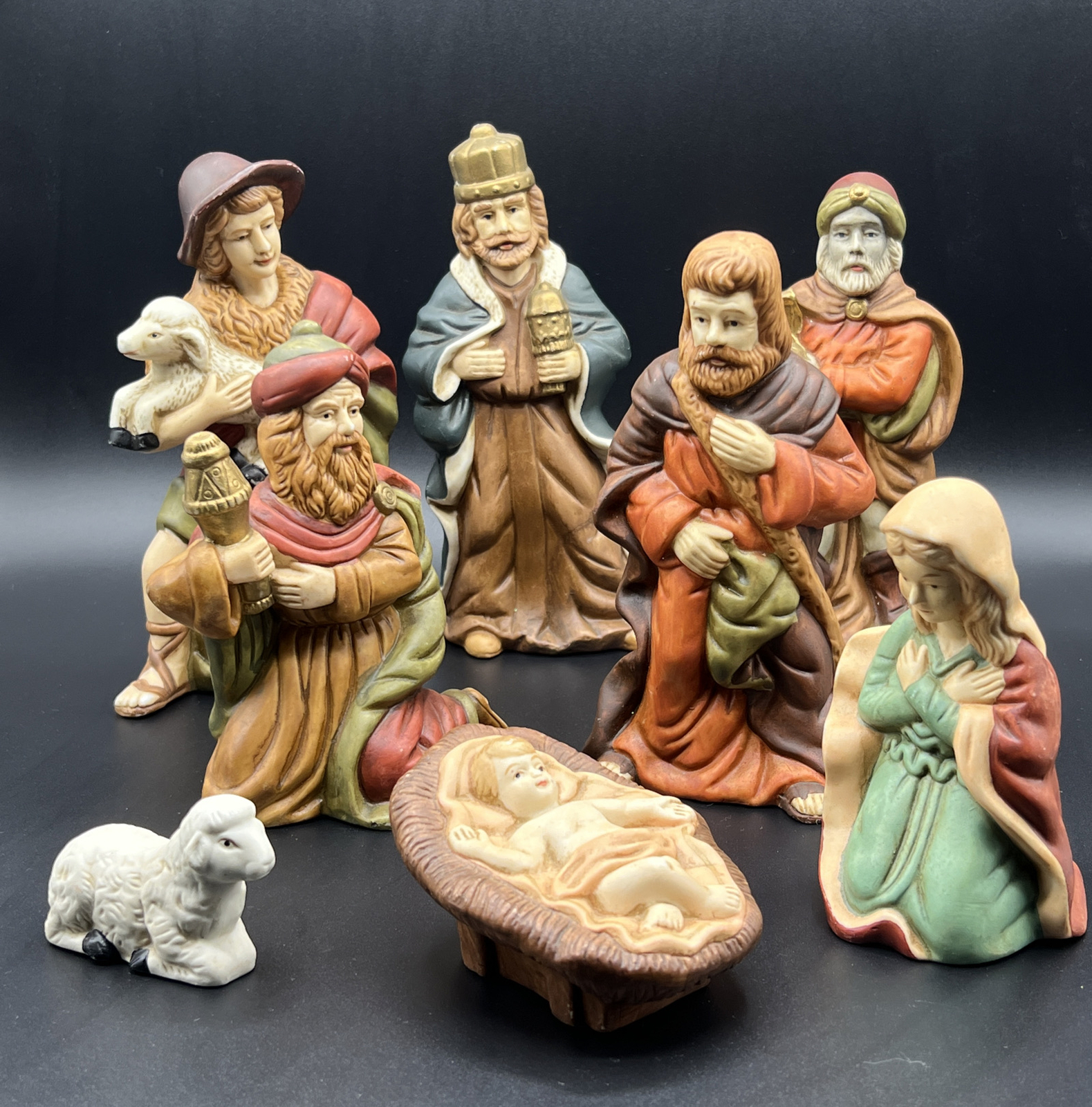 large ceramic nativity set