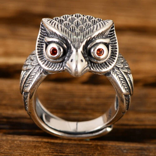 Sterling silver shop owl ring