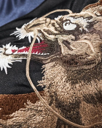 Herren Sukajan Wende Souvenir Jacke japanisches Muster Stickerei Kirin Sakura - Bild 31 von 47