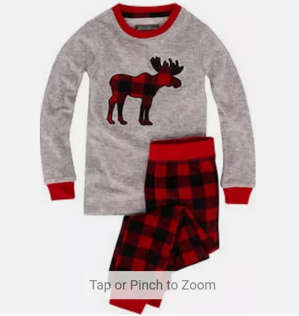 Eddie Bauer NIÑOS 2 PIEZAS Vacaciones Navidad Dormir Set Pijama (GRIS/ROJO/NEGRO 2T) NUEVO CON ETIQUETAS Foto 3 de 4