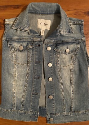 Jessica Simpson Denim Jean Jacket Vest Girls Sz XXS Light Wash