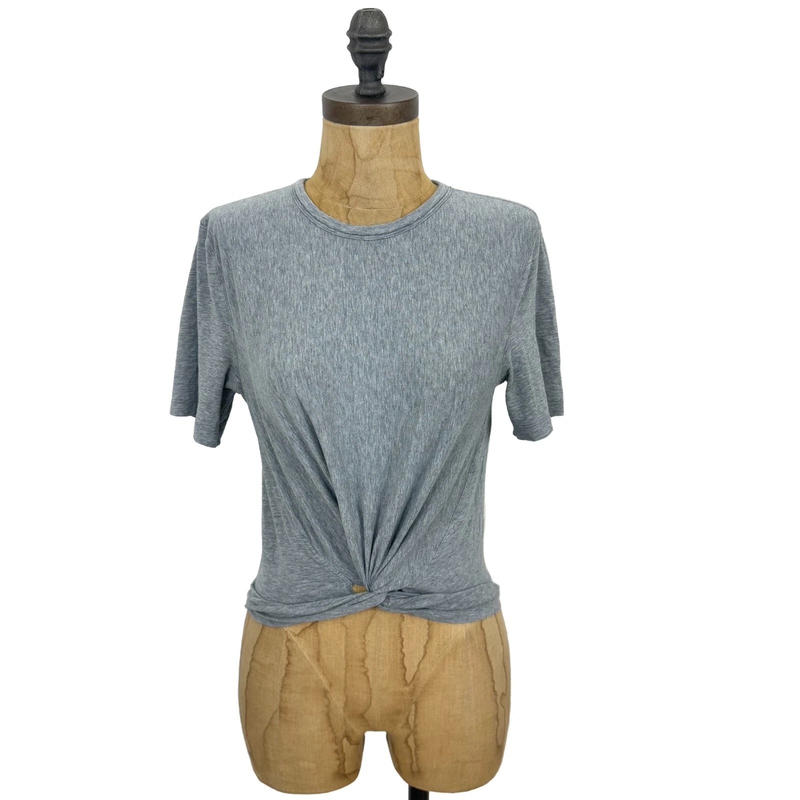 lululemon crescent heathered crop twist front shirt
