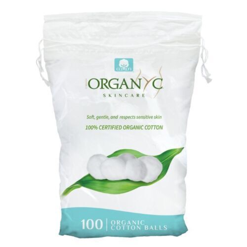 Organyc Skin Care Cotton Balls Soft Gentle Sensitive Skin 100 Ct 3 Pack - Picture 2 of 8