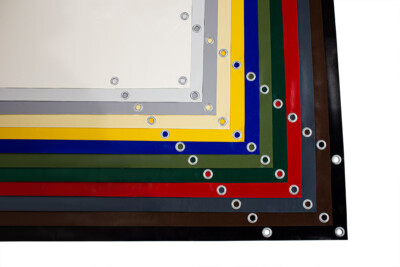 Telone PVC Per Camion 700 G/m&sup2; - Grigio, 1x7.5 M, Con Occhielli, Impermeabile