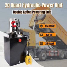 20 Quart Double Acting Hydraulic Pump 12v Dc Dump Trailer Hydraulic Power Unit