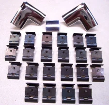 55 56 57 Chevy Complete REAR Window Moulding Connector Clip Set 2 n 4 Door Sedan